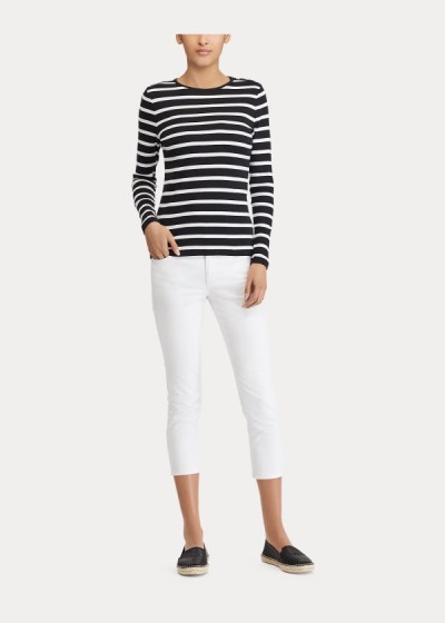 Women's Ralph Lauren Striped Button-Shoulder Tops | 907286OUW